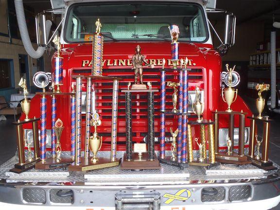 Parade Trophies Won by the Pawling Fire Department in 2012.